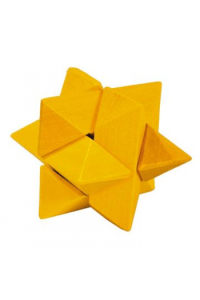 IQ-Test Wooden puzzle, Star, yellow