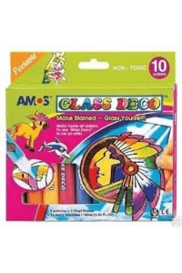 Boje za staklo 18/10 Amos GD10P10,10x10,5ml, SA 5 šablona i 2 folije