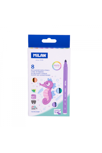 Flomasteri 8,1 Milan Konusni Vrh Pastelne Boje Perivi Karton Bls P12,72 - slika proizvoda