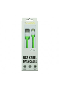 USB kabel + Class iphone 6/7/8/x/xs/11 silikonski, USB na lightning 1.2m zeleni