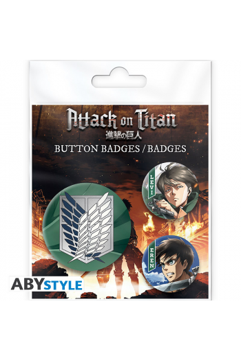 ATTACK ON TITAN - Badge Pack - Eren & Levi - slika proizvoda