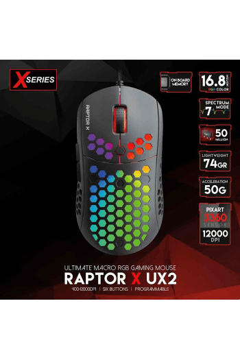 Miš gaming žični Fantech 12000 DPI Raptor UX2 X series crni - slika proizvoda