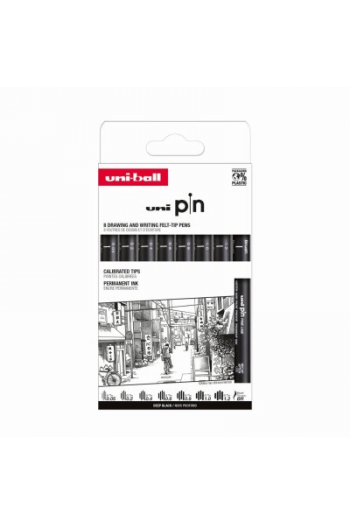 Marker Uni pin set 0.05,0.2,0.4,0.6,0.8,1.0,1.2,BR mm crni Classic 8,1 - slika proizvoda