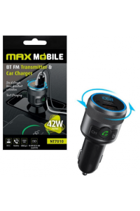 Maxmobile FM transmitter i Auto punjač NT7010, total 42W Type C/USB - slika proizvoda