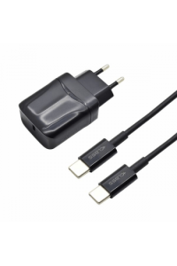 Kućni punjač + Class USB-C PD 25W brzi + kabel tip C na tip C crni