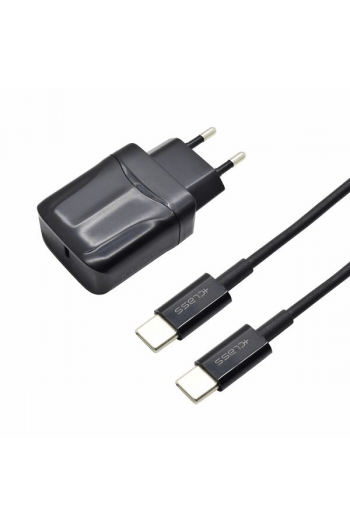 Kućni punjač + Class USB-C PD 25W brzi + kabel tip C na tip C crni - slika proizvoda