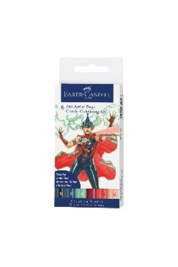 Flomaster Pitt artist  6boja Comic Colouring Faber Castell 267196 sortirano blister ~ 1/5 - slika proizvoda