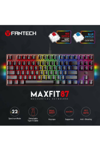 Tipkovnica gaming žična mehanička Fantech Max Fit 87 MK856 crna