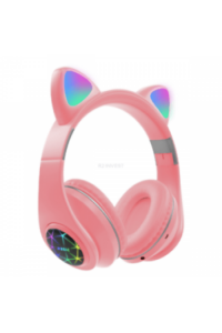 BT Naglavne slušalice s LED svjetlećim ušima (pink) - M2