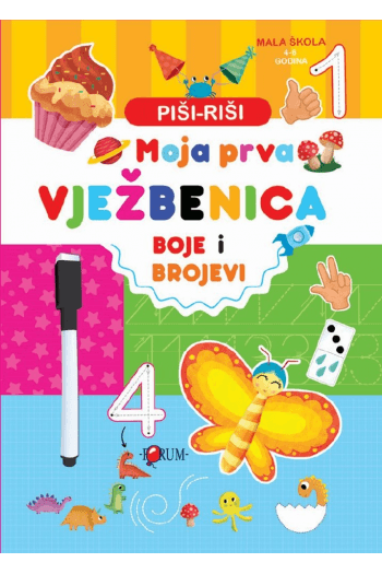 Piši - riši: Moja prva vježbenica 1-3  - Boje i brojevi - naslovnica