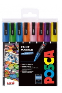 Uni pak marker Posca pc-3m šljokaste boje 8/1