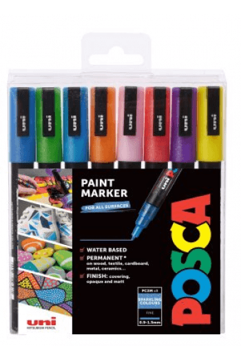 Uni pak marker Posca pc-3m šljokaste boje 8/1 - slika proizvoda
