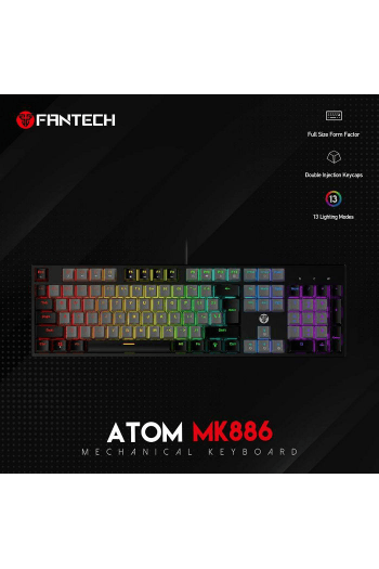 Tipkovnica gaming žična mehanička Fantech Atom Red SW.MK886 siva - slika proizvoda