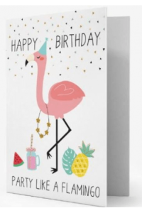 Čestitka flamingo 11,5*17