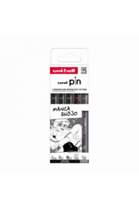 Marker Uni pin set 0.03,0.1,0.5,EFB. tamno sivi BR mm crni Manga Shojo 5,1