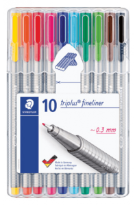 Flomaster fineliner 0,3mm Triplus Staedtler 334 SB10 blister - slika proizvoda
