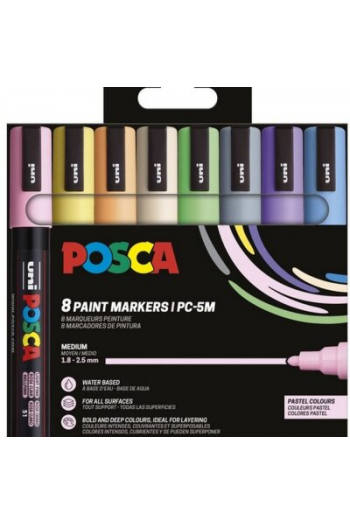Uni pak marker Posca pc-5m pastelne boje 8/1 plastic free pakiranje - slika proizvoda