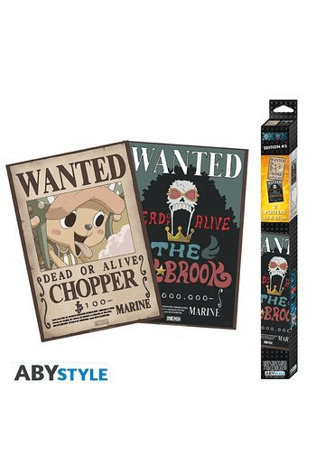 One Piece Set 2 Chibi Posters Wanted Brook & Chopper (52x35cm) - slika proizvoda