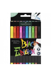 Flomaster brushpen 10boja Black Edition Faber Castell 116451 blister