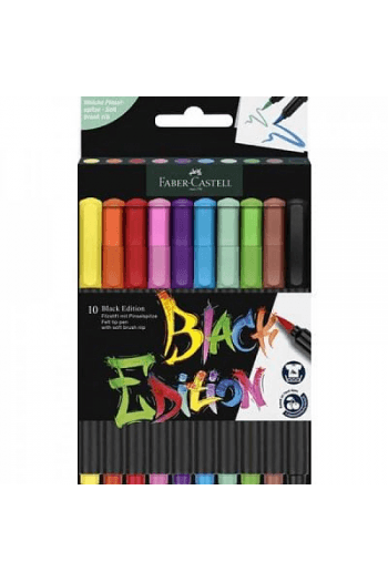 Flomaster brushpen 10boja Black Edition Faber Castell 116451 blister - slika proizvoda