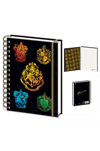 Pyramid Harry Potter (Colourful Crest Dark) A5 Wiro Notebook - slika proizvoda