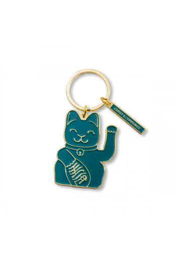 Lucky Cat Key Ring - green 8,5x4x0,2cm - slika proizvoda