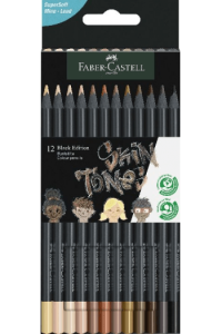 Boje drvene 12boja trokutaste Black edition Skin tones Faber Castell 116414 blister - slika proizvoda