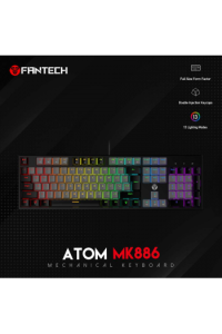 Tipkovnica gaming žična mehanička Fantech Atom 104 Red SW. MK886V2 siva - slika proizvoda