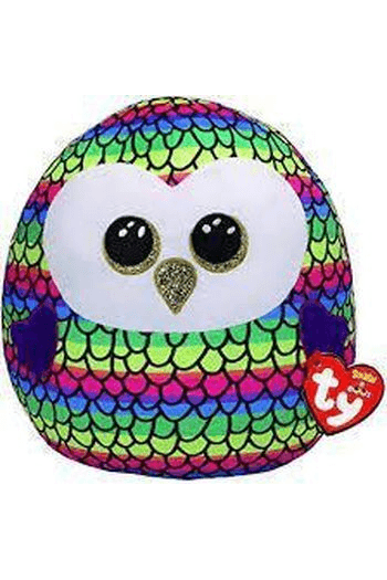 Ty Squish-a-Boos Owen Rainbow Owl - šarena sova - 30 cm - slika proizvoda