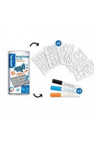 Set 3 markera i šablone DIY KIT Street Art Pintor Pilot Blister - slika proizvoda