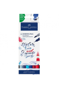 Marker obostrani akvarel 6 boja Lettering Sea Goldfaber Faber Castell 164606 - slika proizvoda