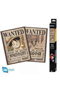 One Piece - Set 2 Posters Chibi 52X38 - Wanted Luffy & Ace