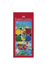 Boja vodena fi 24mm 12boja+kist Faber Castell 125011 blister ~ 1/6/72