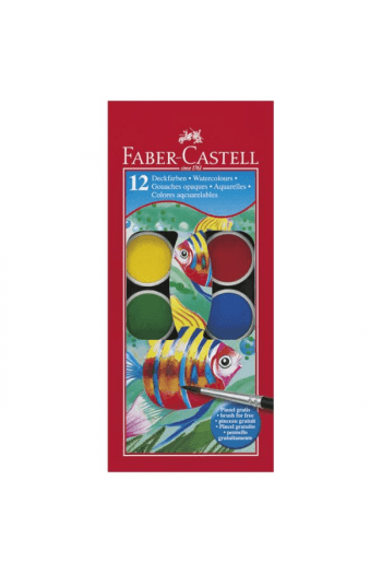 Boja vodena fi 24mm 12boja+kist Faber Castell 125011 blister ~ 1/6/72 - slika proizvoda