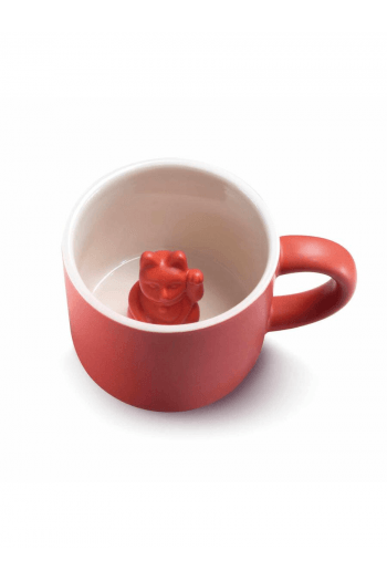 Animal mug Maneki Neko - mug with cat - red - slika proizvoda