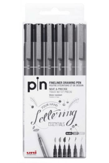 Marker Uni pin-200 za krasopis bold/brush 0.3/0.7/1.2/br t.sivi/br sivi/br.crni 6/1 - slika proizvoda