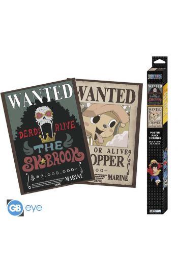 One Piece - Set 2 Posters Chibi 52X38 - Wanted Chopper & Brook - slika proizvoda
