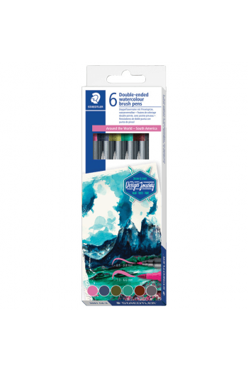 Flomaster 6 boja obostrani akvarel South America Design Journey Staedtler - slika proizvoda
