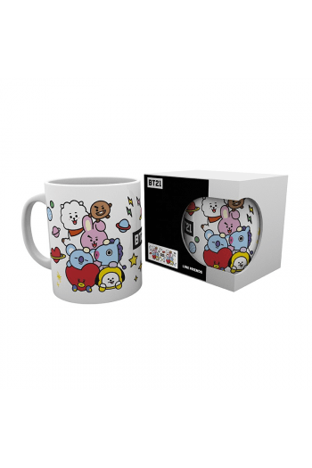 Bt21 - Mug - 320 Ml - Characters Stack - Subli - Box - slika proizvoda