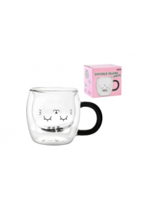 Šalica iTotal prozirna Cat siva XL2956 - slika proizvoda
