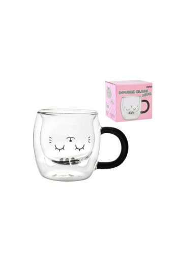 Šalica iTotal prozirna Cat siva XL2956 - slika proizvoda