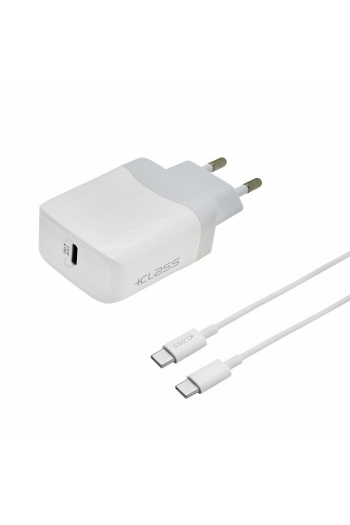 Kućni punjač + Class USB-C PD 25W brzi + kabel tip C na tip C bijeli - slika proizvoda