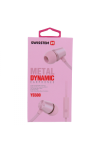 Swissten Slušalice + Mikrofon, In-Ear, Metalne, Roze/Zlatne Dynamic Ys500