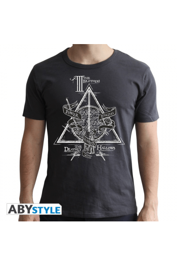 Harry Potter - Tshirt "Deathly Hallows" Man SS Dark Grey - New Fit S - slika proizvoda