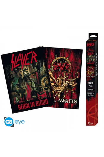 Slayer - Set 2 Chibi Posters - Reign In Blood Hell Awaits (52X38) - slika proizvoda