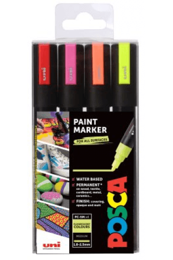 Uni pak marker Posca pc-5m fluorescentne boje 4/1 - slika proizvoda