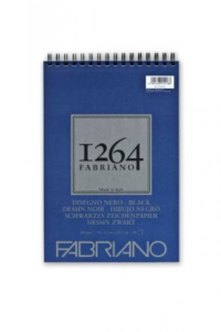 Blok Fabriano 1264 black drawing 21x29,7 (A4) 200g 40L spiralni top side 19100652 - slika proizvoda