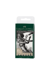 Set Pitt artist pk6 Black Faber Castell 167154 blister