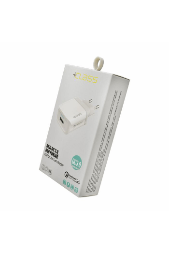 Kućni punjač + Class USB QC 3.0 Fast bijeli - slika proizvoda