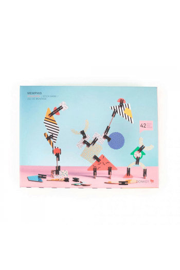 Memphis - stick game - blue - light pink - slika proizvoda